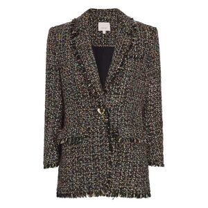 Cinq à Sept Confetti Tweed Khloe Blazer – Black Metallic Multicolor – Size 0
